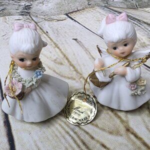 2 Angel Figurines Cosmos Angel Bone China Limited From JAPAN October March